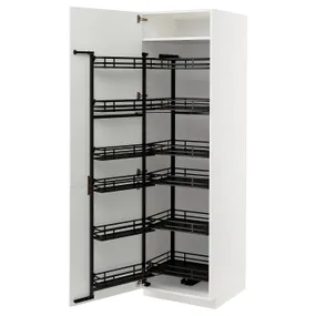 IKEA METOD МЕТОД, высокий шкаф с выдвижным модулем, белый / Стенсунд белый, 60x60x200 см 794.720.30 фото