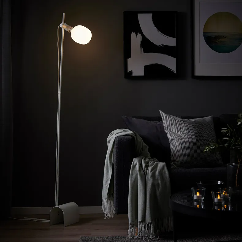 IKEA HÅRSLINGA ХОРСЛІНГА / TRÅDFRI ТРОДФРІ, торшер із лампою, білий / розумний білий спектр 195.016.67 фото №4