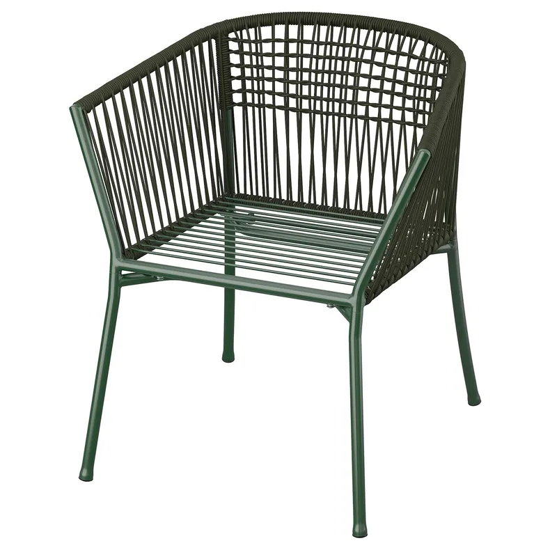 IKEA SEGERÖN СЕГЕРЕН, крісло з підлокітниками, вуличне, темно-зелений 105.147.54 фото №1