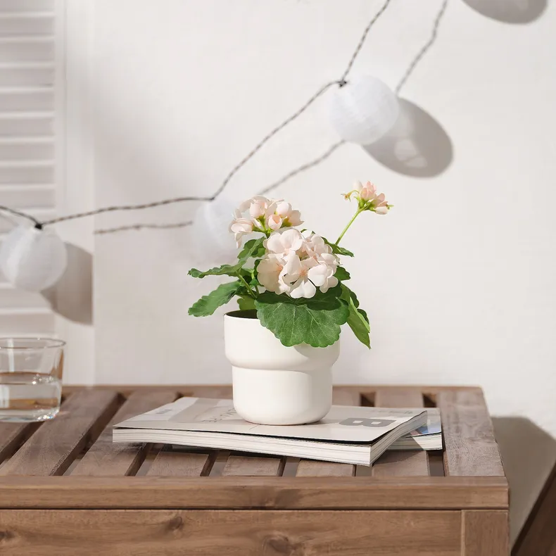 IKEA FEJKA ФЕЙКА, искусственное растение в горшке, комнатная / открытая / Пеларгония светло-розовая, 9 см 705.716.85 фото №3