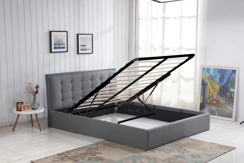 Ліжко двоспальне HALMAR PADVA з підйомним механізмом 160x200 см сірий фото №3