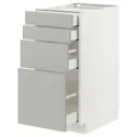 IKEA METOD МЕТОД / MAXIMERA МАКСИМЕРА, напольный шкаф 4 фасада / 4 ящика, белый / светло-серый, 40x60 см 895.383.99 фото thumb №1