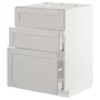 IKEA METOD МЕТОД / MAXIMERA МАКСІМЕРА, підлог шафа д / мийки+3 фр пан / 2 шух, білий / світло-сірий Lerhyttan, 60x60 см 992.743.69 фото