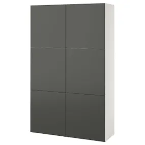 IKEA BESTÅ БЕСТО, комбинация для хранения с дверцами, белый/Лапвикен темно-серый, 120x42x193 см 095.755.07 фото