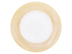 BRW тарілка підставка під тарілку промені 33 см біло-золота 091658 фото