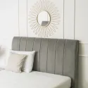Ліжко двоспальне оксамитове MEBEL ELITE MARCELO Velvet, 140x200 см, сірий фото thumb №4