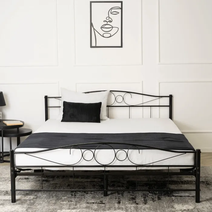Кровать металлическая MEBEL ELITE GRIFFIN, 160x200 см, Черный фото №3