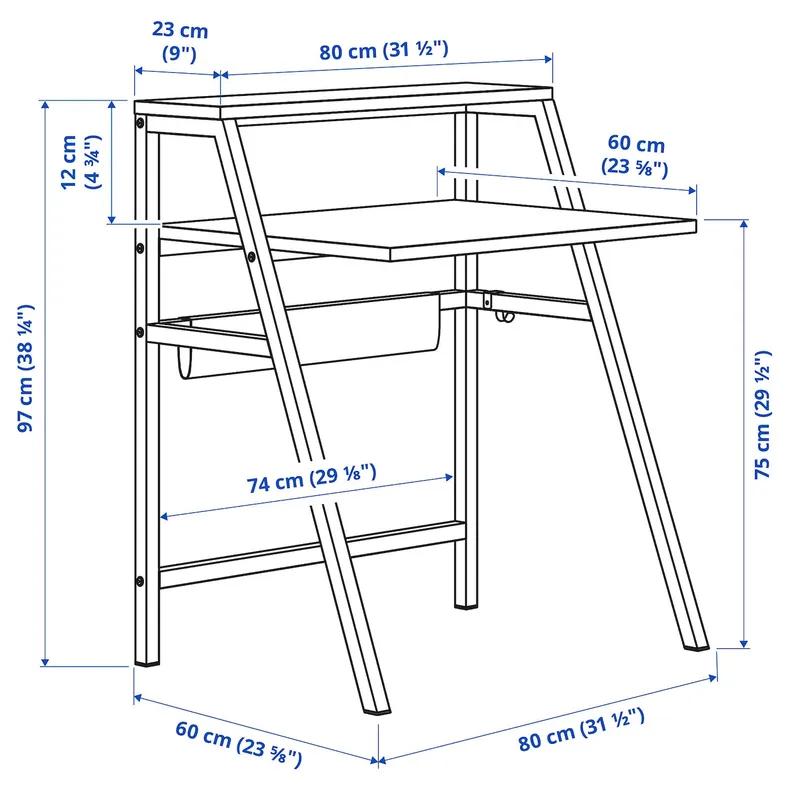 IKEA MITTPLAN МИТТПЛАН, письменный стол, белый, 80x60 см 105.494.28 фото №6