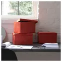 IKEA GJÄTTA ГЙЕТТА, коробка для зберігання з кришкою, коричнево-червоний оксамит, 18x25x15 см 905.704.30 фото thumb №3