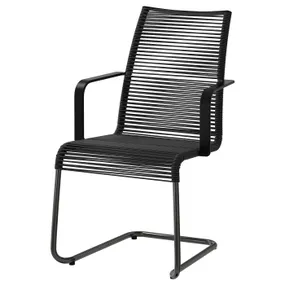 IKEA VÄSMAN ВЕСМАН, крісло з підлокітниками, вуличне, чорний 402.116.37 фото