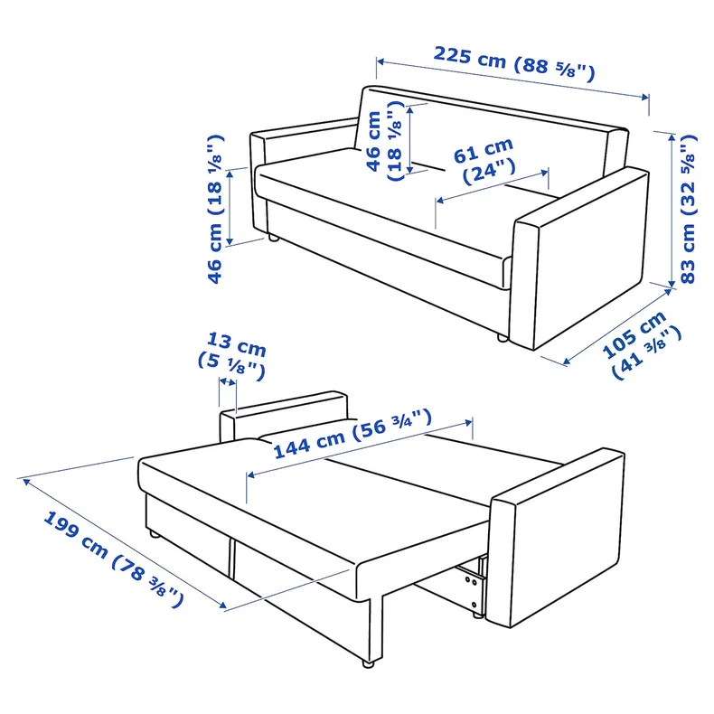 IKEA FRIHETEN ФРІХЕТЕН, 3-місний диван-ліжко, Фарінг світло-сірий 605.512.25 фото №7