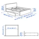 IKEA MALM МАЛЬМ, каркас кровати+2 кроватных ящика, Шпон дуба, окрашенный в белый цвет / Lindbåden, 140x200 см 394.949.96 фото thumb №12