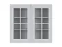 BRW Дводверна кухонна шафа Verdi 80 см з вітриною світло-сіра матова, гренола сірий/світло-сірий матовий FL_G_80/72_LV/PV-SZG/JSZM фото