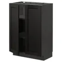 IKEA METOD МЕТОД, підлогова шафа з полицями / 2 дверцят, чорний / Лерхіттан, пофарбований у чорний колір, 60x37 см 894.658.59 фото thumb №1