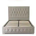 Кровать двуспальная бархатная MEBEL ELITE EVAN Velvet, 140x200 см, серый фото thumb №9