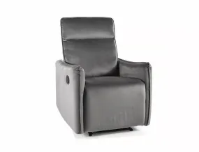 Крісло м'яке розкладне оксамитове SIGNAL TRAVIS 1 Velvet, Bluvel 14 - сірий фото