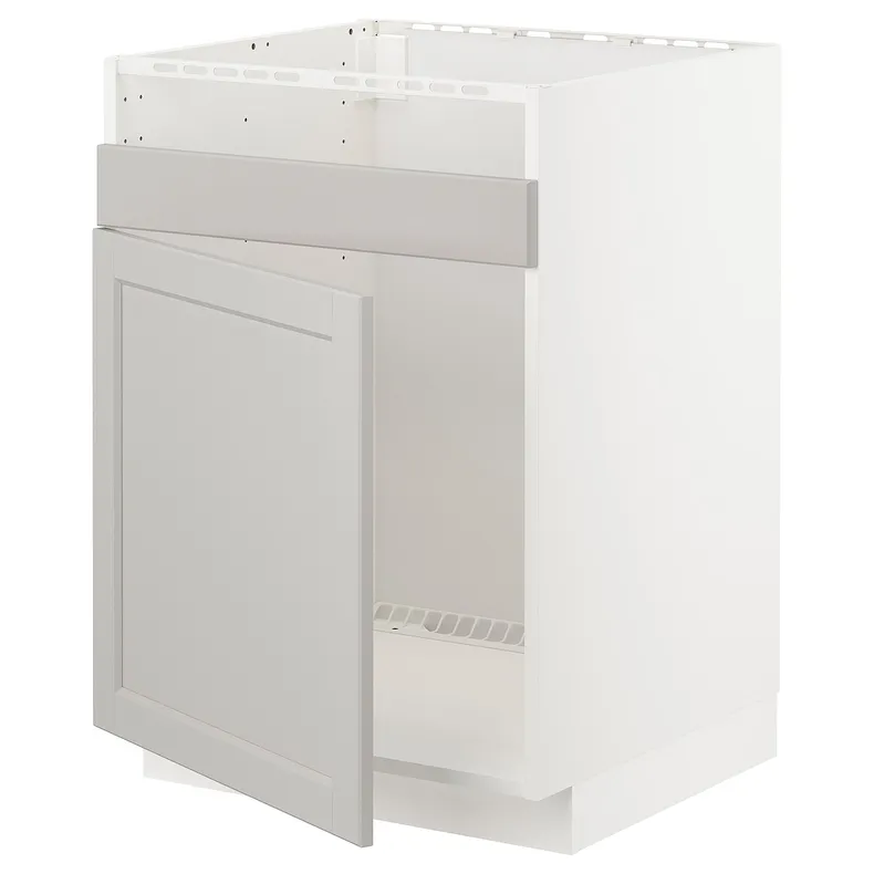 IKEA METOD МЕТОД, напольный шкаф для мойки ХАВСЕН, белый / светло-серый, 60x60 см 794.587.55 фото №1