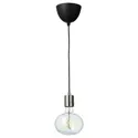 IKEA SKAFTET СКАФТЕТ / MOLNART МОЛНАРТ, подвесной светильник с лампочкой, никелированные / эллипсовидные разноцветные 094.945.30 фото thumb №1