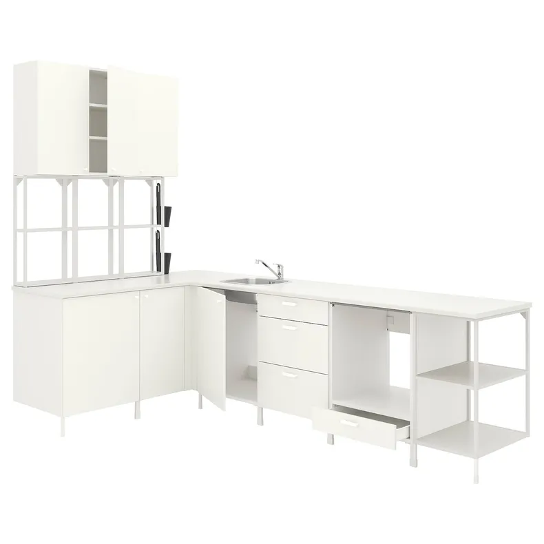 IKEA ENHET ЭНХЕТ, угловая кухня, белый 093.378.37 фото №1