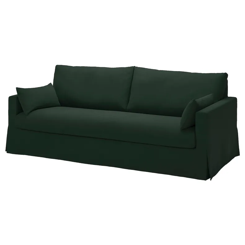 IKEA HYLTARP ХЮЛЬТАРП, чохол для 3-місного дивана, Талміра темно-зелена 605.665.14 фото №1
