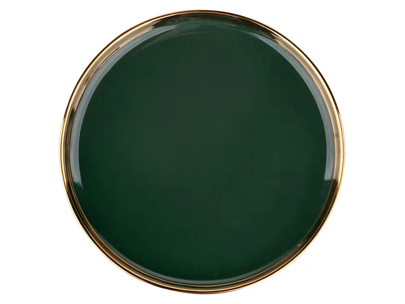 BRW Aurora Gold, Десертная тарелка темно-зеленая 077818 фото №1