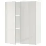 IKEA METOD МЕТОД, навесной шкаф с полками / 2дверцы, белый / светло-серый, 80x100 см 494.593.65 фото