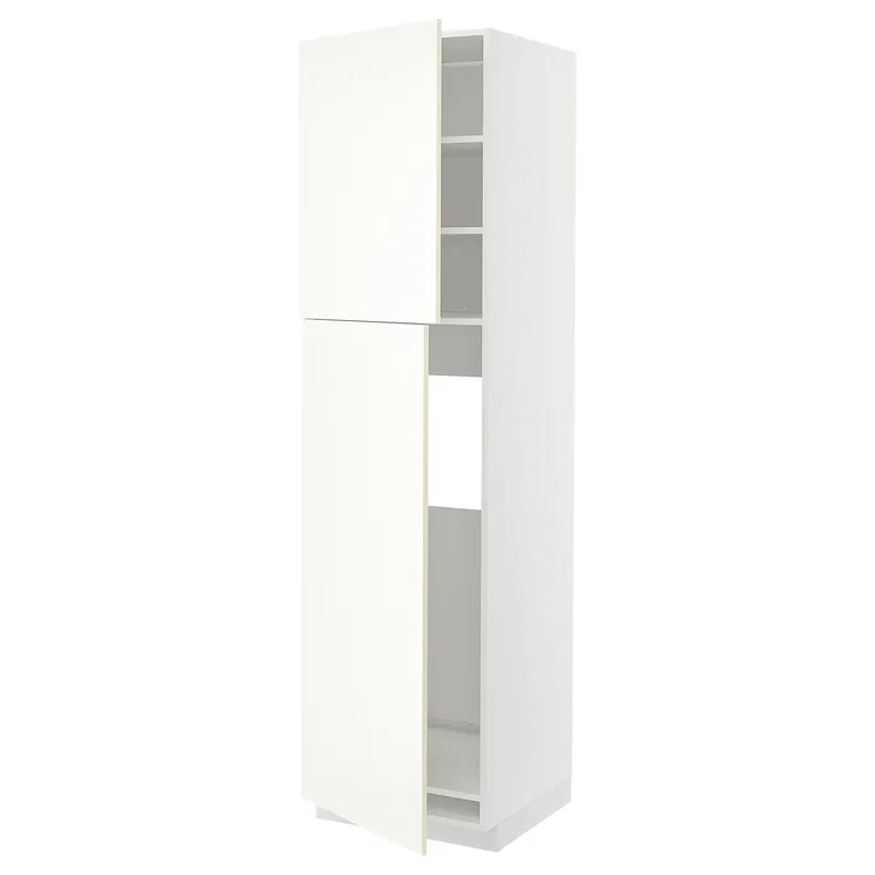 IKEA METOD МЕТОД, высокий шкаф д / холодильника / 2дверцы, белый / Вальстена белый, 60x60x220 см 195.073.58 фото №1