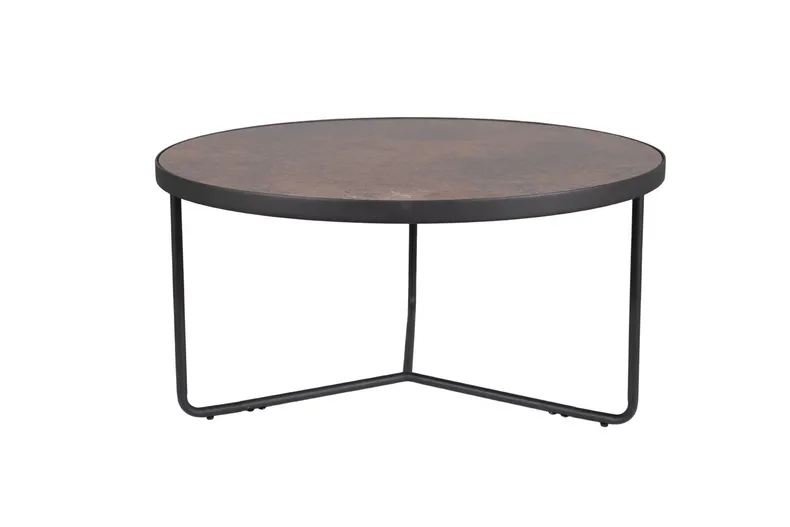 Журнальний стіл SIGNAL ANTILA коричневий (ефект каменю) / чорний 80х40 см фото №3