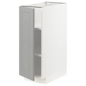 IKEA METOD МЕТОД, підлогова шафа з полицями, білий / сірий Бодбін, 30x60 см 194.599.70 фото