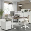 IKEA MITTZON МІТТЗОН, письмовий стіл, горіх/білий, 140x60 см 495.280.57 фото thumb №2