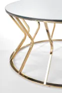 Журнальний стіл круглий HALMAR AFINA 90x90 см, скло / золотий фото thumb №4