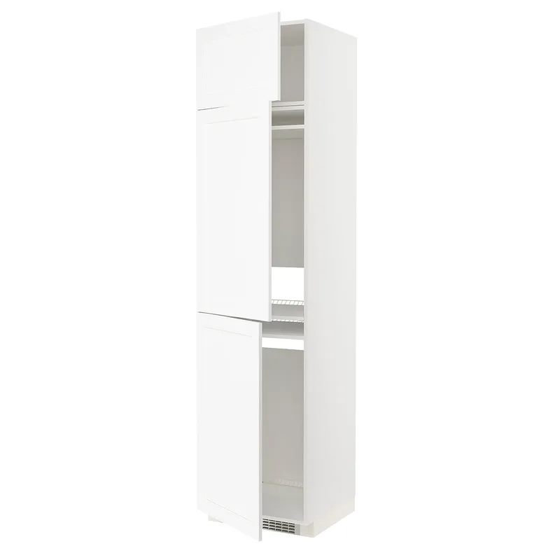 IKEA METOD МЕТОД, шафа висока для холод / мороз із 3 дв, білий Енкопінг / білий імітація дерева, 60x60x240 см 294.735.36 фото №1