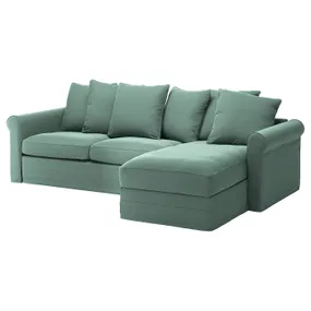 IKEA GRÖNLID ГРЕНЛІД, 3-місний диван із кушеткою, ЛЬЙУНГЕН світло-зелений 095.366.10 фото