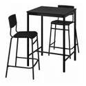 IKEA SANDSBERG САНДСБЕРГ / STIG СТИГ, барный стол и 2 барных стула, чёрный / черный, 67x67 см 294.702.17 фото thumb №1