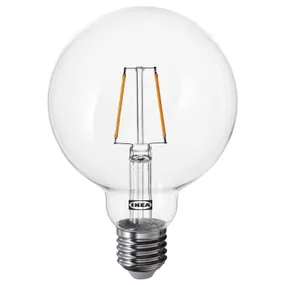 IKEA LUNNOM ЛУННОМ, светодиодная лампочка E27 150 лм, прозрачный шар, 95 мм 605.393.04 фото