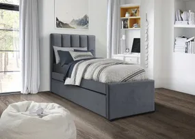 Ліжко односпальне HALMAR RUSSO 90х200 см сіре фото