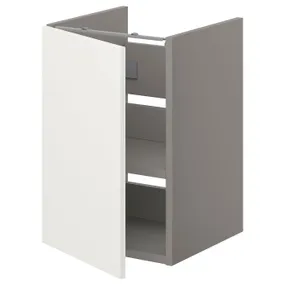 IKEA ENHET ЕНХЕТ, підлог шафа д/раковин з полиц/дврц, сірий/білий, 40x42x60 см 193.210.58 фото