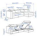 IKEA JÄTTEBO ЭТТЕБО, 4-местный модульный диван+козетка, правая сторона с подголовником / Самсала серо-бежевый 395.108.97 фото thumb №9