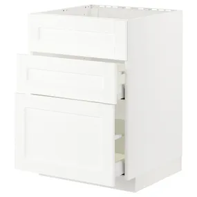 IKEA METOD МЕТОД / MAXIMERA МАКСИМЕРА, шкаф д / варочн панели / вытяжка / ящик, белый Энкёпинг / белая имитация дерева, 60x60 см 794.775.46 фото