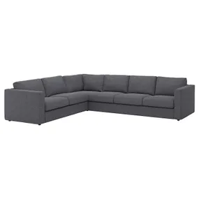 IKEA VIMLE ВИМЛЕ, 5-местный угловой диван, Окрашенный в средне-серый цвет 593.995.78 фото
