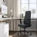 IKEA GRÖNFJÄLL ГРЕНФЙЕЛЛЬ, офісний стілець із підлокітниками, Летафорс сірий / чорний 005.034.40 фото thumb №3