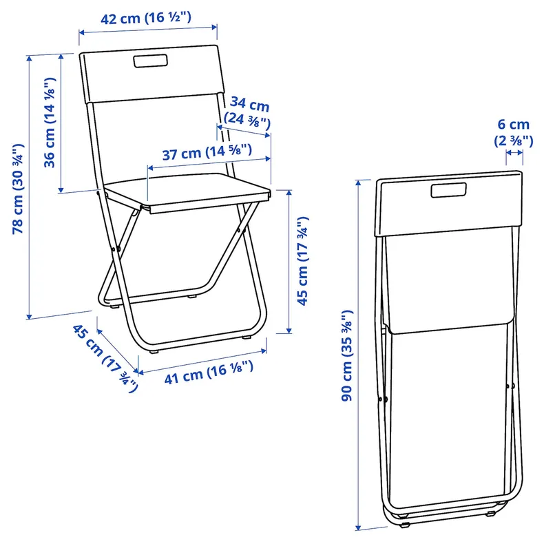 IKEA GUNDE ГУНДЕ, стілець складаний, білий 602.177.99 фото №9