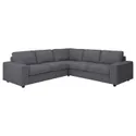 IKEA VIMLE ВИМЛЕ, 4-местный угловой диван, с широкими подлокотниками / средне-серый цвет 994.017.96 фото thumb №1