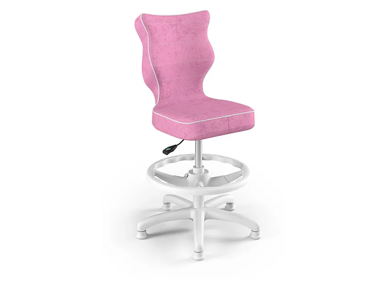 BRW Дитячий стілець на підставці для ніг рожевий, розмір 4 OBR_PETIT_BIALY_ROZM.4_WK+P_VISTO_08 фото №1