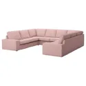IKEA KIVIK КИВИК, 6-местный п-образный диван, Окрашенный в светло-розовый цвет 195.277.14 фото thumb №1