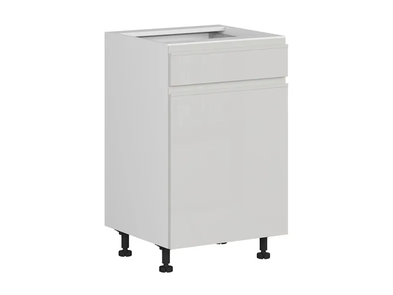 BRW Базовый шкаф Sole для кухни 50 см левый с ящиками бесшумного закрывания светло-серый глянец, альпийский белый/светло-серый глянец FH_D1S_50/82_L/STB-BAL/XRAL7047 фото №2