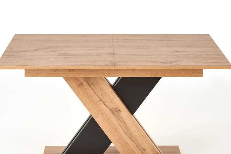 Обеденный стол раскладной HALMAR XARELTO 130-175x85 см дуб вотан, черный фото №6