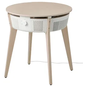 IKEA STARKVIND СТАРКВИНД, стол с воздухоочистителем, Витражный шпон дуба / белый смарт 804.619.45 фото