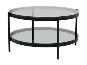 Столик круглий BRW Himari, 75 см, чорний / прозорий BLACK фото