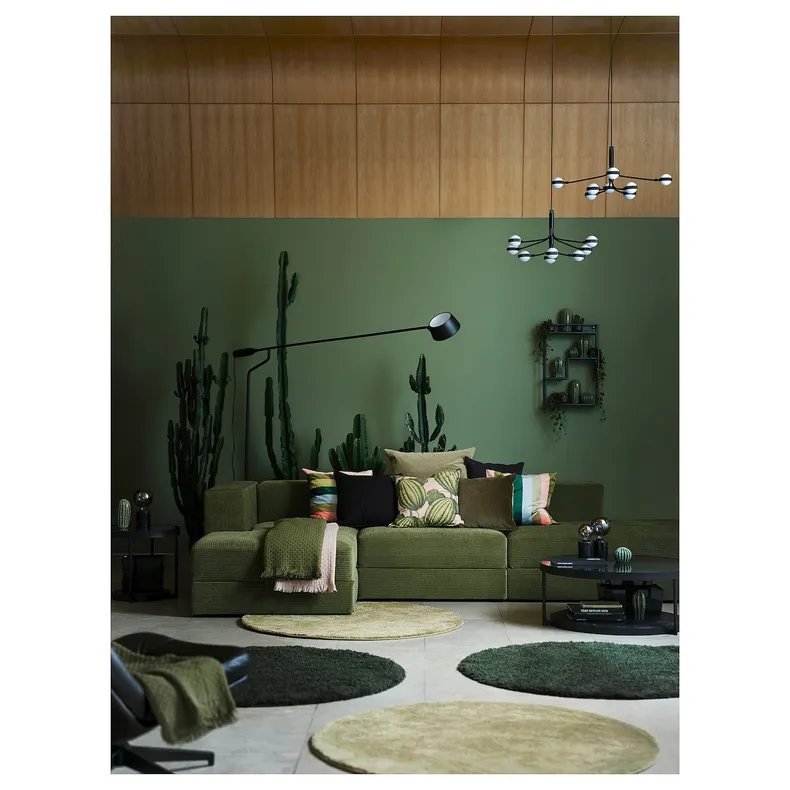 IKEA JÄTTEBO ЭТТЕБО, 3,5-местный модульный диван+козетка, Самсала темно-желто-зеленая 194.851.15 фото №2